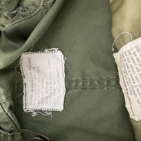vintage army extreme cold weather fishtail parka with lining no hood  M65 - Picture 6 of 15